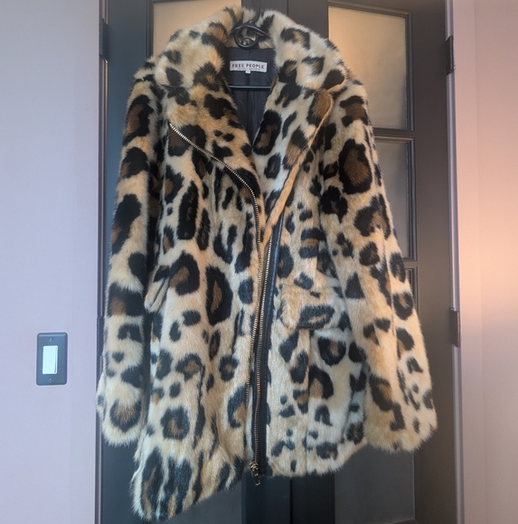 Free People Leopard Print Teddy Jacket - Picture 2 of 3